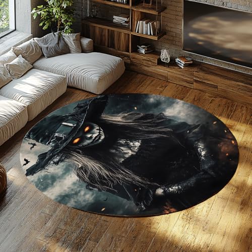 Halloween-Dekor 200cm Runde Teppiche Gothic Stil Horror Hexe Druck Boden Teppich waschbar weich niedrigflorig tragbar für den Eintritt in den Wohnheim im Wohnzimmer Halloween-Dekor 200cm Runde Teppiche Gothic Stil Horror Hexe Druck Boden Teppich waschbar weich niedrigflorig tragbar für den Eintritt in den Wohnheim im Wohnzimmer von UERWOWELL