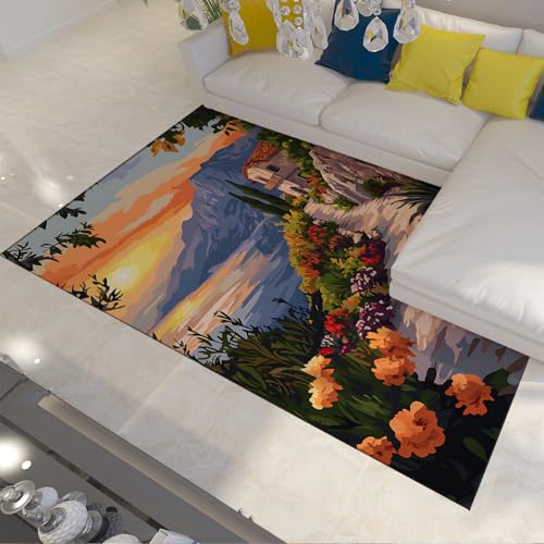 UERWOWELL 100x150cm Bereich Teppich Romantisch Landschaftlich Pathway Große Blumen Teppiche für Flur Kamin Waschbar Dünn rutschfest Küste Villa Wohnkultur UERWOWELL 100x150cm Bereich Teppich Romantisch Landschaftlich Pathway Große Blumen Teppiche für Flur Kamin Waschbar Dünn rutschfest Küste Villa Wohnkultur von UERWOWELL