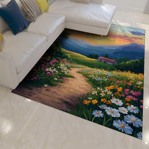 UERWOWELL 180x250cm Bereich Teppich Cartoon Land Blume Straße Große Teppiche für Klassenzimmer Lesezimmer Waschbar Dünn rutschfest Entspannen Wohnkultur UERWOWELL 180x250cm Bereich Teppich Cartoon Land Blume Straße Große Teppiche für Klassenzimmer Lesezimmer Waschbar Dünn rutschfest Entspannen Wohnkultur von UERWOWELL