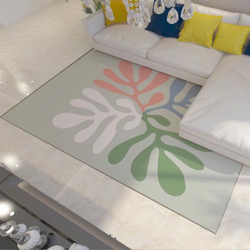 UERWOWELL Abstrakter Korallen-Teppich 60x120cm Klassisches berühmtes Gemälde Bunte Wasserpflanzen Druck niedrigflorige Fußmatten für Wohnzimmer Schlafsaaleintritt von UERWOWELL