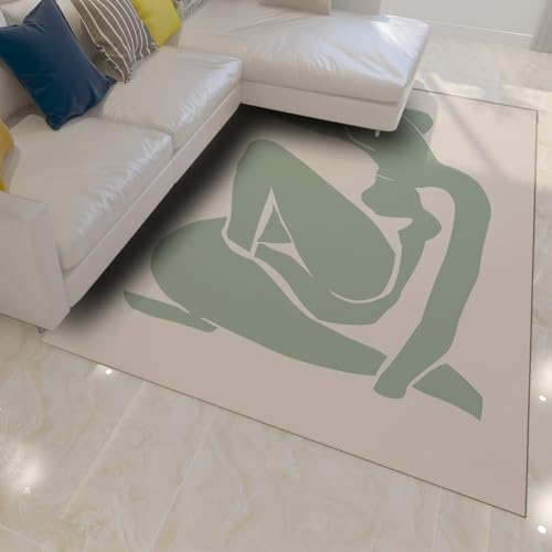 UERWOWELL Abstrakter Kunstbereich Teppich 120x150cm Klassische berühmte Malerei Grüne Frau Silhouette Druck Niederflor Fußmatten für Wohnzimmer Schlafzimmer Schlafsaal UERWOWELL Abstrakter Kunstbereich Teppich 120x150cm Klassische berühmte Malerei Grüne Frau Silhouette Druck Niederflor Fußmatten für Wohnzimmer Schlafzimmer Schlafsaal von UERWOWELL