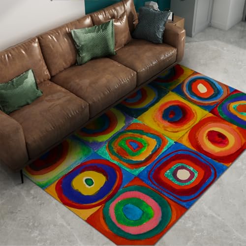 UERWOWELL Abstrakter geometrischer Teppich 60x90cm berühmte Malerei Bunte Kreise drucken niedrigflorige Fußmatten für Wohn-Esszimmer Schlafzimmer Büro UERWOWELL Abstrakter geometrischer Teppich 60x90cm berühmte Malerei Bunte Kreise drucken niedrigflorige Fußmatten für Wohn-Esszimmer Schlafzimmer Büro von UERWOWELL
