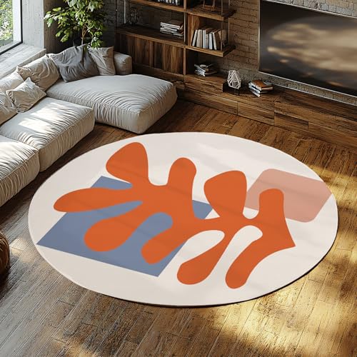 UERWOWELL Abstrakter runder Korallenteppich 140cm minimalistischer geometrischer klassischer berühmter Gemäldedruck niedrigflorige Fußmatten für Wohnzimmer Schlafsaal Büro UERWOWELL Abstrakter runder Korallenteppich 140cm minimalistischer geometrischer klassischer berühmter Gemäldedruck niedrigflorige Fußmatten für Wohnzimmer Schlafsaal Büro von UERWOWELL