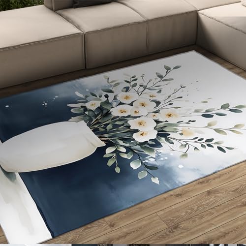 UERWOWELL Aquarell Blumenteppiche Schicke weiße Vase und Blumenstrauß Print Rutschfester dünner Teppich für Wohnzimmer Konferenzraum Schlafzimmer Büro Bibliothek 180x270cm UERWOWELL Aquarell Blumenteppiche Schicke weiße Vase und Blumenstrauß Print Rutschfester dünner Teppich für Wohnzimmer Konferenzraum Schlafzimmer Büro Bibliothek 180x270cm von UERWOWELL