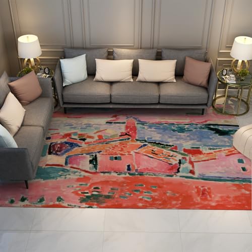 UERWOWELL Aquarell Kunst Bereich Teppich 60x120cm Berühmtes Gemälde Landhaus Druck Niederflor Fußmatten für Wohn Esszimmer Schlafzimmer Bauernhaus von UERWOWELL