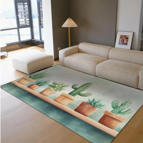 UERWOWELL Faltbarer Flächenteppich Tropisches Grün Kaktus & Sukkulente Pflanze Topf Muster Niedrige Flor Teppiche für Wohnzimmer Kinderzimmer Schlafzimmer Küche 80x150cm UERWOWELL Faltbarer Flächenteppich Tropisches Grün Kaktus & Sukkulente Pflanze Topf Muster Niedrige Flor Teppiche für Wohnzimmer Kinderzimmer Schlafzimmer Küche 80x150cm von UERWOWELL