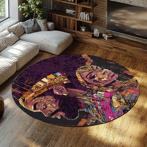 UERWOWELL Futurismus Runde Teppiche 120cm Exotischer Stil Frau und Mann Porträtmuster Dünner Indoor Outdoor Kreis Teppich für Wohnzimmer Schlafzimmer Terrasse UERWOWELL Futurismus Runde Teppiche 120cm Exotischer Stil Frau und Mann Porträtmuster Dünner Indoor Outdoor Kreis Teppich für Wohnzimmer Schlafzimmer Terrasse von UERWOWELL
