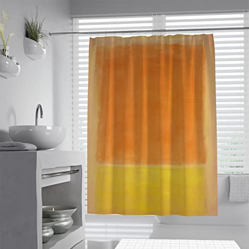 UERWOWELL Gelber orangefarbener Duschvorhang für Badezimmer Mark Rothko Hotel Luxus Badevorhang Maschinenwaschbarer pflegeleichter Duschvorhang 180x200 cm von UERWOWELL