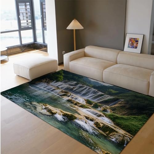 UERWOWELL Grüner Dschungel Niederflorteppiche Fluss & Wasserfall Landschaft Großer Bodenteppich für Wohnzimmer Nachttisch Meditation Raum Wohnkultur 180x270cm UERWOWELL Grüner Dschungel Niederflorteppiche Fluss & Wasserfall Landschaft Großer Bodenteppich für Wohnzimmer Nachttisch Meditation Raum Wohnkultur 180x270cm von UERWOWELL
