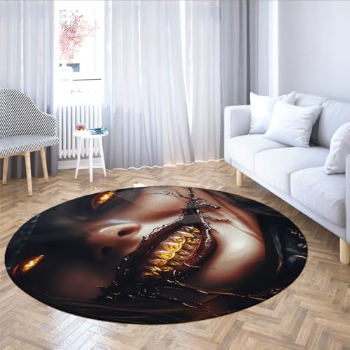 UERWOWELL Halloween-Dekor 140cm Runde Teppiche Dark Style Horror Ghost Print Boden Teppich waschbar weich niedrigflorig tragbar für Wohnzimmer Schlafzimmer Eingang UERWOWELL Halloween-Dekor 140cm Runde Teppiche Dark Style Horror Ghost Print Boden Teppich waschbar weich niedrigflorig tragbar für Wohnzimmer Schlafzimmer Eingang von UERWOWELL