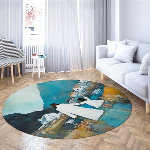 UERWOWELL Land Bauernhaus Runder Teppich 90cm Mutter und Tochter Muster Sonnenuntergang Landschaft Dünne Fußmatten für Wohnzimmer Arbeitszimmer Schlafzimmer Küche UERWOWELL Land Bauernhaus Runder Teppich 90cm Mutter und Tochter Muster Sonnenuntergang Landschaft Dünne Fußmatten für Wohnzimmer Arbeitszimmer Schlafzimmer Küche von UERWOWELL