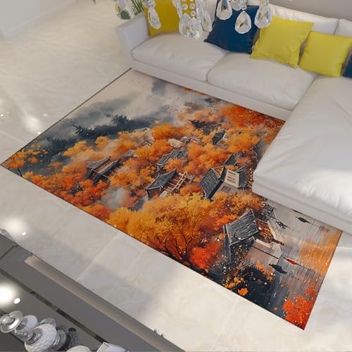 Landschaft Landschaft Dünner Bereich Teppich für Wohnzimmer Orientalischer Kunststil Herbst Gelb Pflanze Blätter Läufer Teppiche für Schlafzimmer Eingangsbereich 120x180cm Landschaft Landschaft Dünner Bereich Teppich für Wohnzimmer Orientalischer Kunststil Herbst Gelb Pflanze Blätter Läufer Teppiche für Schlafzimmer Eingangsbereich 120x180cm von UERWOWELL