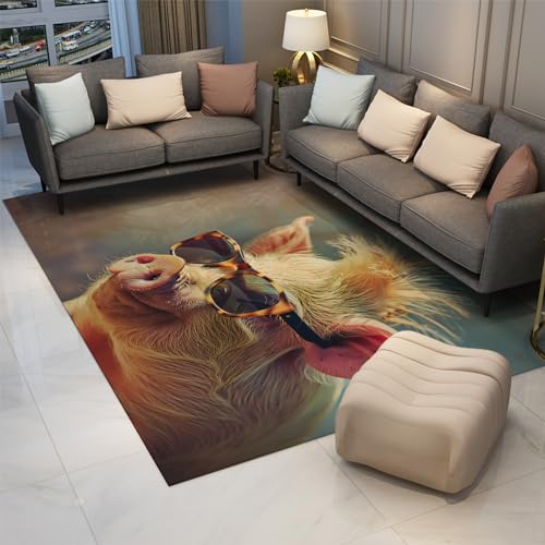 UERWOWELL Leicht zu reinigender Tierbereich Teppich 180x200cm Lustiges Schwein mit Sonnenbrillenmuster Niederflorteppiche für Wohnzimmer Schlafzimmer Nachttisch Tragbar faltbar UERWOWELL Leicht zu reinigender Tierbereich Teppich 180x200cm Lustiges Schwein mit Sonnenbrillenmuster Niederflorteppiche für Wohnzimmer Schlafzimmer Nachttisch Tragbar faltbar von UERWOWELL