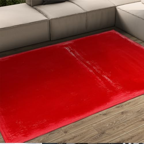 UERWOWELL Mark Rothko Roter weicher Teppich mit niedrigem Flor für Wohnzimmer Einfacher bequemer Teppich für Schlafzimmerdekoration Rutschfester Teppich für Waschküche 60x90cm von UERWOWELL