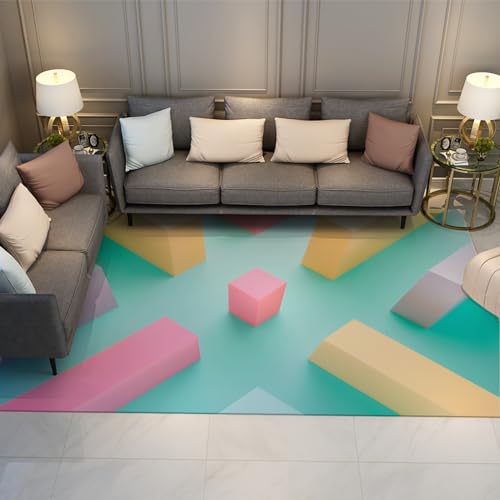 UERWOWELL Minimalistischer Teppich mit dreidimensionalem geometrischem Dekor Waschbare Teppiche mit niedrigem Flor und rutschfestem Design Geräuschreduzierung Stuhlmatten 80x150cm UERWOWELL Minimalistischer Teppich mit dreidimensionalem geometrischem Dekor Waschbare Teppiche mit niedrigem Flor und rutschfestem Design Geräuschreduzierung Stuhlmatten 80x150cm von UERWOWELL