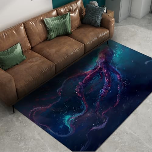 UERWOWELL Mystischer Oktopus 120x150cm Flächenteppich Blau Ozean Thema Dünne Fußmatten für Waschküche Schlafzimmer Spielzimmer Schlafsaal Eingangsbereich Waschbar rutschfest UERWOWELL Mystischer Oktopus 120x150cm Flächenteppich Blau Ozean Thema Dünne Fußmatten für Waschküche Schlafzimmer Spielzimmer Schlafsaal Eingangsbereich Waschbar rutschfest von UERWOWELL