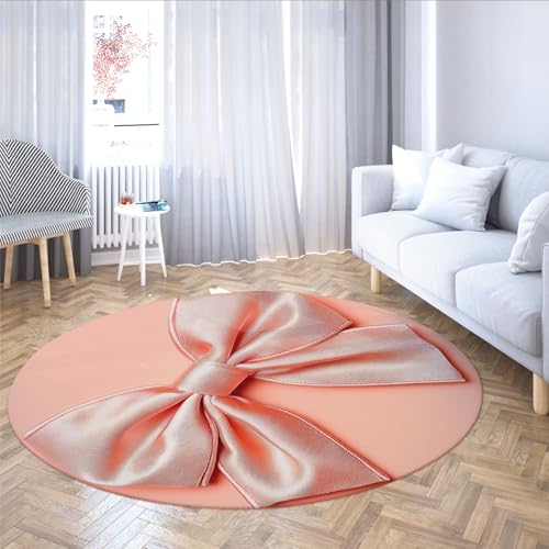 UERWOWELL Niedliche Schleife Runde Teppiche 100cm Romantische Mädchen Rosa Satin 3D Design Minimalistischer dünner Kreis Teppich für Schlafzimmer Wohnzimmer Kinderzimmer Spielzimmer UERWOWELL Niedliche Schleife Runde Teppiche 100cm Romantische Mädchen Rosa Satin 3D Design Minimalistischer dünner Kreis Teppich für Schlafzimmer Wohnzimmer Kinderzimmer Spielzimmer von UERWOWELL