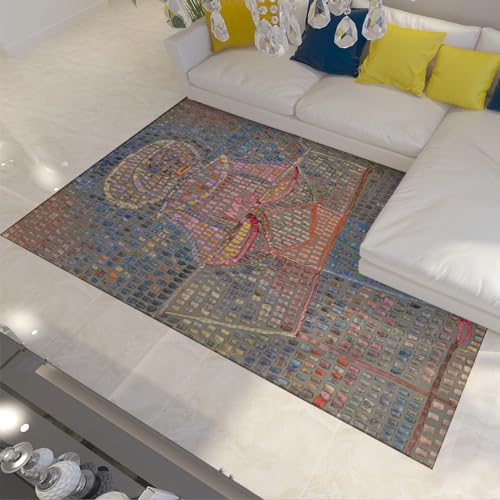 UERWOWELL Paul Klee Abstrakter Mädchen-Teppich für Kinderzimmer weiche, strapazierfähige Teppiche Rutschfester bequemer lässiger Teppich für das Wohnzimmer 180x240cm von UERWOWELL