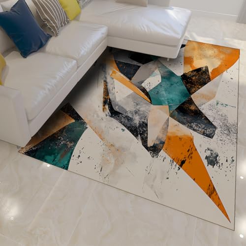 UERWOWELL Rustikale Graffiti Bereich Teppiche Bunter massiver geometrischer dünner Boden Teppich für Klassenzimmer Flur Wohnzimmer Eingang Willkommensmatte 80x150cm von UERWOWELL