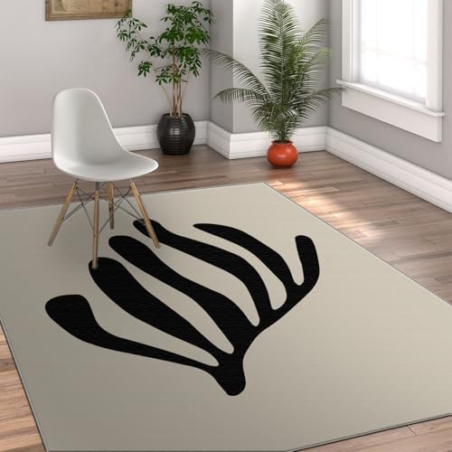 UERWOWELL Rutschfester Teppich 140x220cm Klassisches berühmtes Gemälde Abstrakte korallenschwarze Äste Druck niedrigflorige Fußmatten für Wohnzimmer Schlafzimmer UERWOWELL Rutschfester Teppich 140x220cm Klassisches berühmtes Gemälde Abstrakte korallenschwarze Äste Druck niedrigflorige Fußmatten für Wohnzimmer Schlafzimmer von UERWOWELL