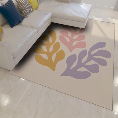 UERWOWELL Rutschfester Teppich für den Innenbereich 60x90cm Klassisches berühmtes Gemälde Abstrakte Bunte Korallendruck niedrigflorige Fußmatten für Wohnzimmer Sofa Schlafzimmer von UERWOWELL