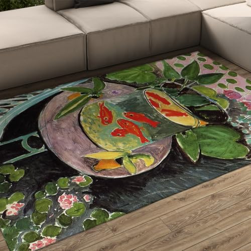 UERWOWELL Still Life Area Teppich 60x90cm Klassisches berühmtes Gemälde Der Goldfisch-Druck Dünne Fußmatten für Wohn-Esszimmer-Küche Küche Balkoneingang UERWOWELL Still Life Area Teppich 60x90cm Klassisches berühmtes Gemälde Der Goldfisch-Druck Dünne Fußmatten für Wohn-Esszimmer-Küche Küche Balkoneingang von UERWOWELL