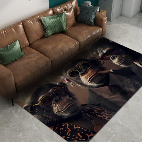 UERWOWELL Street Style Area Teppiche 80x150cm Schöner Anzug AFFE mit Sonnenbrille Print Dünner Teppich für Wohnzimmer Schlafzimmer Terrasse Schnell trocknend Waschbar UERWOWELL Street Style Area Teppiche 80x150cm Schöner Anzug AFFE mit Sonnenbrille Print Dünner Teppich für Wohnzimmer Schlafzimmer Terrasse Schnell trocknend Waschbar von UERWOWELL