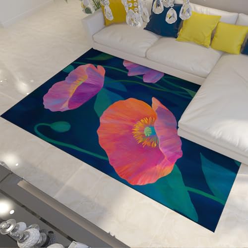 UERWOWELL Traumhafte Blumenteppiche Boho Stil Minimalistische Blumen Muster Niedrige Flor Bodenmatte für Wohnzimmer Schlafzimmer Balkon rutschfest Waschbar 70x120cm UERWOWELL Traumhafte Blumenteppiche Boho Stil Minimalistische Blumen Muster Niedrige Flor Bodenmatte für Wohnzimmer Schlafzimmer Balkon rutschfest Waschbar 70x120cm von UERWOWELL