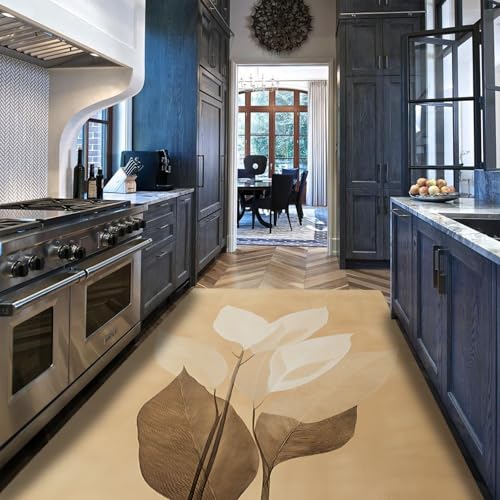 UERWOWELL Warme Familie Dünner Teppich Tropisches botanisches Blatt rutschfeste Fußmatten für Wohnzimmer Schlafzimmer Flur Moderne minimalistische Wohnkultur 180x240cm von UERWOWELL