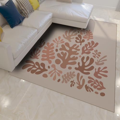 UERWOWELL Waschbarer Teppich 60x90cm Berühmtes Gemälde Abstrakte Äste & Korallendruck Niederflor-Fußmatten für Wohnzimmer Sofa Schlafzimmer rutschfest von UERWOWELL