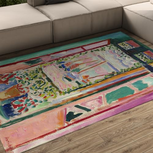 UERWOWELL Waschbarer Teppich für den Innenbereich 90x120cm Klassische berühmte Malerei Fenster Landschaft rutschfeste Bodenmatten mit niedrigem Flor für Esszimmer Waschküchen Schlafzimmer UERWOWELL Waschbarer Teppich für den Innenbereich 90x120cm Klassische berühmte Malerei Fenster Landschaft rutschfeste Bodenmatten mit niedrigem Flor für Esszimmer Waschküchen Schlafzimmer von UERWOWELL