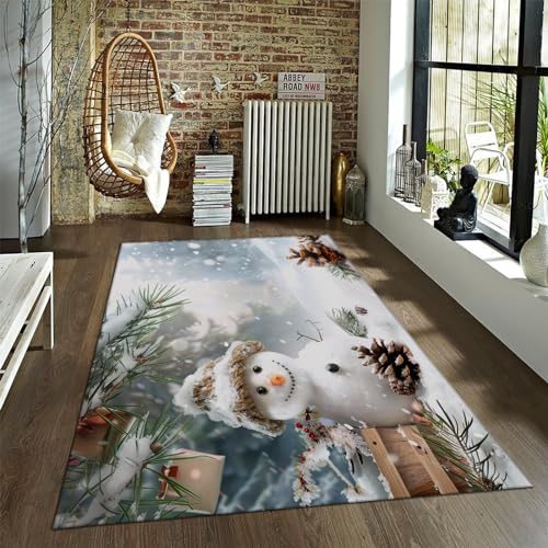 UERWOWELL Weihnachtsteppiche für Wohnzimmer Rutschfester waschbarer Teppich Kinderzimmer niedriger Flor Schneemann Kinderzimmerteppiche Küche Runner Teppich 90x120cm UERWOWELL Weihnachtsteppiche für Wohnzimmer Rutschfester waschbarer Teppich Kinderzimmer niedriger Flor Schneemann Kinderzimmerteppiche Küche Runner Teppich 90x120cm von UERWOWELL
