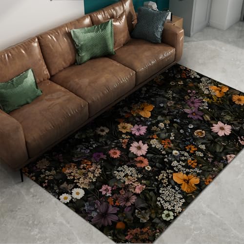 UERWOWELL Wildflowers Area Teppiche 90x120cm waschbare Bunte Gänseblümchen Boho-Stil Garten Florale dünne Bodenmatte für Schlafzimmer Wohnzimmer Küche UERWOWELL Wildflowers Area Teppiche 90x120cm waschbare Bunte Gänseblümchen Boho-Stil Garten Florale dünne Bodenmatte für Schlafzimmer Wohnzimmer Küche von UERWOWELL