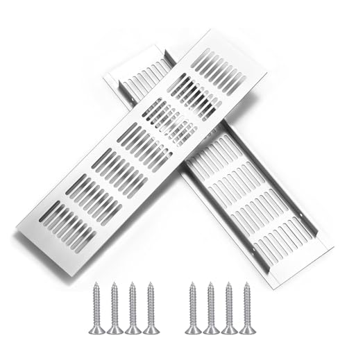 2 Stück Lüftungsgitter Aluminium, Belüftungsgitter Rechteckig 30 x 8 cm mit 8 Schrauben Türlüftungsgitter Abluftgitter Korrosionsschutz fur Belüftung von Schränken und Schlafzimmern 2 Stück Lüftungsgitter Aluminium, Belüftungsgitter Rechteckig 30 x 8 cm mit 8 Schrauben Türlüftungsgitter Abluftgitter Korrosionsschutz fur Belüftung von Schränken und Schlafzimmern von UESDU