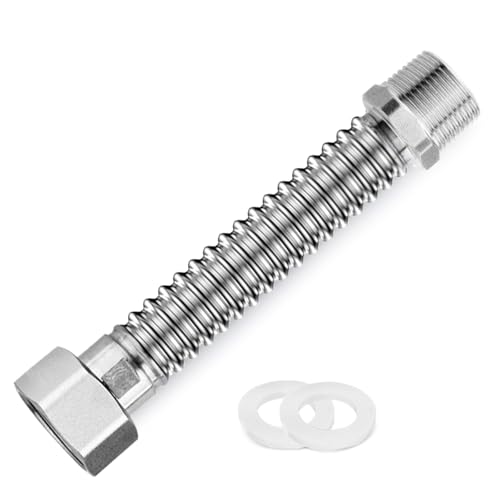 304 Edelstahl Wellrohr, Panzerschlauch 3/4 Zoll Ausziehbar Flexschlauch 40cm Universelles Anschlussrohr G3/4 DN20 Verbindungsrohr für Wasseranschluss, Heizung, Enthärtungsanlage 304 Edelstahl Wellrohr, Panzerschlauch 3/4 Zoll Ausziehbar Flexschlauch 40cm Universelles Anschlussrohr G3/4 DN20 Verbindungsrohr für Wasseranschluss, Heizung, Enthärtungsanlage von UESDU
