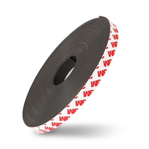 Magnetband Selbstklebend, Magnetstreifen Starker Kleber Magnetklebeband Selbstklebend Stark Magnete für Fliegengitter und Whiteboards (5m x 15mm x 2mm) von UESDU
