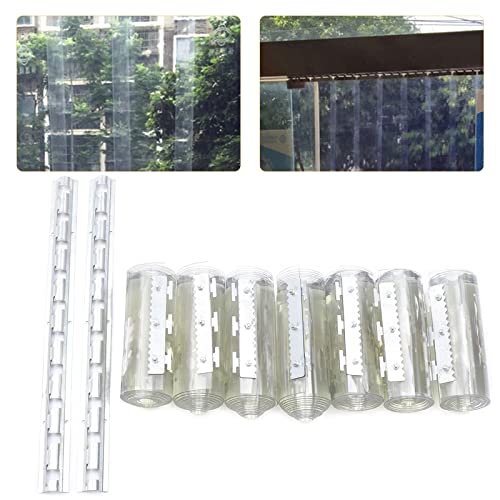 7 Stk PVC Streifenvorhang Lamellen,Höhe 2m x Breite 1,80m, Streifenvorhänge Lamellenvorhang für Industrie,Pferdestall Kuhstall von UESUENYENS
