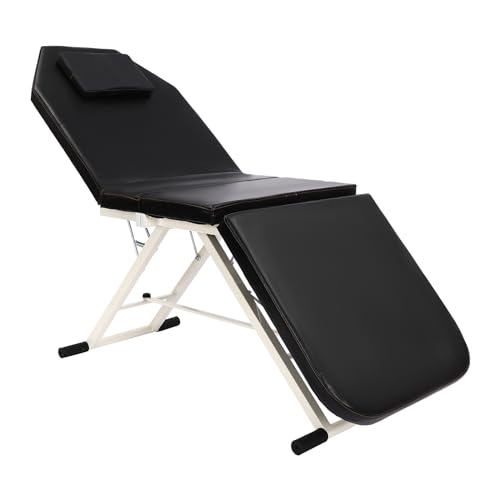 UESUENYENS Mobile Massageliege 3 Zonen Massagebett Klappbar Massagetisch Kosmetikliege SPA Salon Bett Beauty Salon Bett für Massage (Schwarz) von UESUENYENS