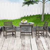 Gartenmöbel-Set 3 teilig - 2 Stühle und 1 Tisch, Outdoor Möbel Gartenset Gartengarnitur Sitzgarnitur aus hdpe Für Garten Terrasse Draußen Grau - UEV Gartenmöbel-Set 3 teilig - 2 Stühle und 1 Tisch, Outdoor Möbel Gartenset Gartengarnitur Sitzgarnitur aus hdpe Für Garten Terrasse Draußen Grau - UEV von UEV