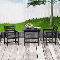 Gartenmöbel-Set 3 teilig - 2 Stühle und 1 Tisch, Outdoor Möbel Gartenset Gartengarnitur Sitzgarnitur aus hdpe Für Garten Terrasse Draußen Schwarz Gartenmöbel-Set 3 teilig - 2 Stühle und 1 Tisch, Outdoor Möbel Gartenset Gartengarnitur Sitzgarnitur aus hdpe Für Garten Terrasse Draußen Schwarz von UEV