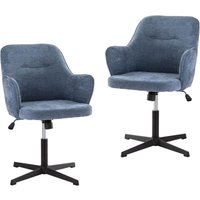UEV - 2er Set Bürostuhl ergonomisch, Loungesessel aus Chenille, Schreibtischstuhl höhenverstellbar, Drehstuhl mit Armlehne, Arbeitszimmer, Büro, 65 x von UEV