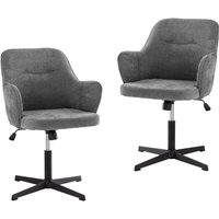 UEV - 2er Set Bürostuhl ergonomisch, Loungesessel aus Chenille, Schreibtischstuhl höhenverstellbar, Drehstuhl mit Armlehne, Arbeitszimmer, Büro, 65 x von UEV