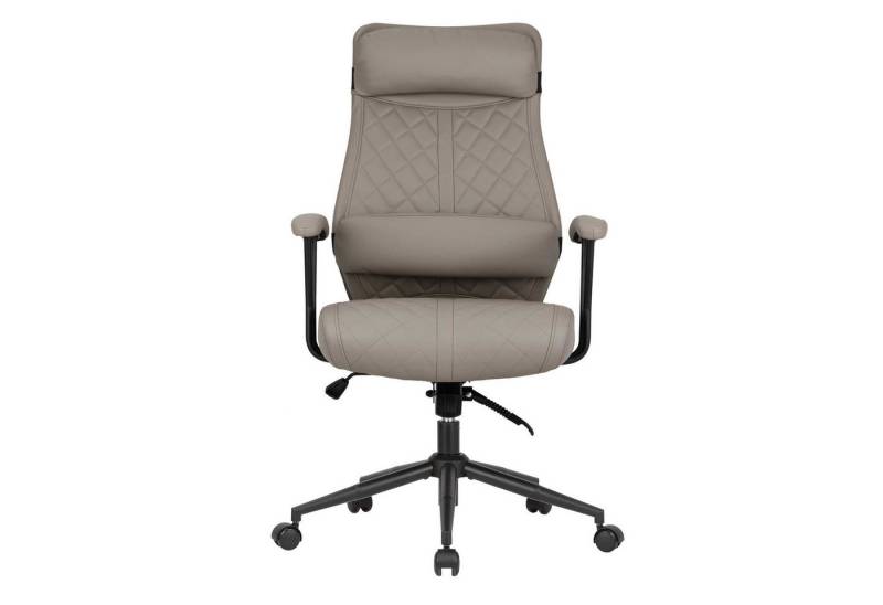 UEV Bürostuhl Ergonomisch aus Kunstleder, Schreibtischstuhl mit Verdicktes Kissen (Chefsessel Bis 226kg, mit 2 verstellbare Kissen,Drehstuhl mit Rollen,komfortable Polsterung), Höhenverstellbar, Wippfunktion von UEV