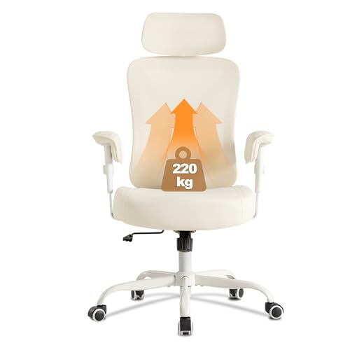 UEV Bürostuhl Ergonomisch bis 220KG Gaming Stuhl Wippfunktion,Schreibtischstuhl mit Armlehnen Kopfstüze, höhenverstellbarer Arbeitsstuhl, Drehstuhl mit Netzbespannung, atmungsaktiv Mesh Stoff, beige UEV Bürostuhl Ergonomisch bis 220KG Gaming Stuhl Wippfunktion,Schreibtischstuhl mit Armlehnen Kopfstüze, höhenverstellbarer Arbeitsstuhl, Drehstuhl mit Netzbespannung, atmungsaktiv Mesh Stoff, beige von UEV