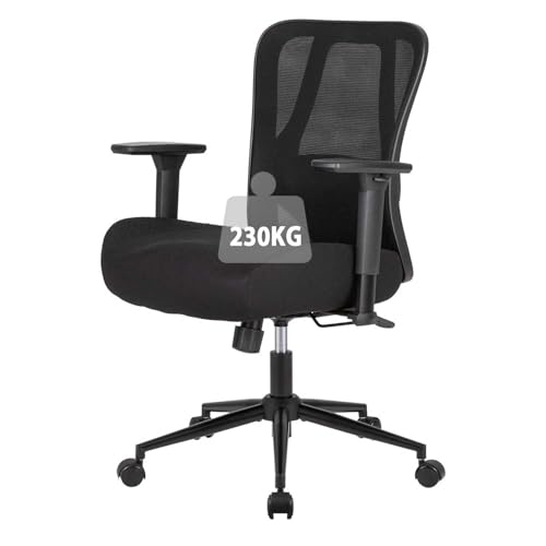 UEV Ergonomischer Bürostuhl 230kg, Verstellbare Lendenwirbelstütze/Armlehnen, atmungsaktiv Netzbespannung, 15CM verdicke Sitzkissen,Home Office Chair Schreibtischstuhl Drehstuhl Schwarz UEV Ergonomischer Bürostuhl 230kg, Verstellbare Lendenwirbelstütze/Armlehnen, atmungsaktiv Netzbespannung, 15CM verdicke Sitzkissen,Home Office Chair Schreibtischstuhl Drehstuhl Schwarz von UEV