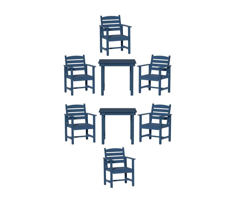 UEV Gartenlounge-Set HDPE Outdoor Möbel 8 teilig, (Für Garten Terrasse Draußen, Gartenset Gartengarnitur Sitzgarnitur), Wetterfest Stizgruppe, Balkonmöbel 6 Stühle und 2 Tisch von UEV