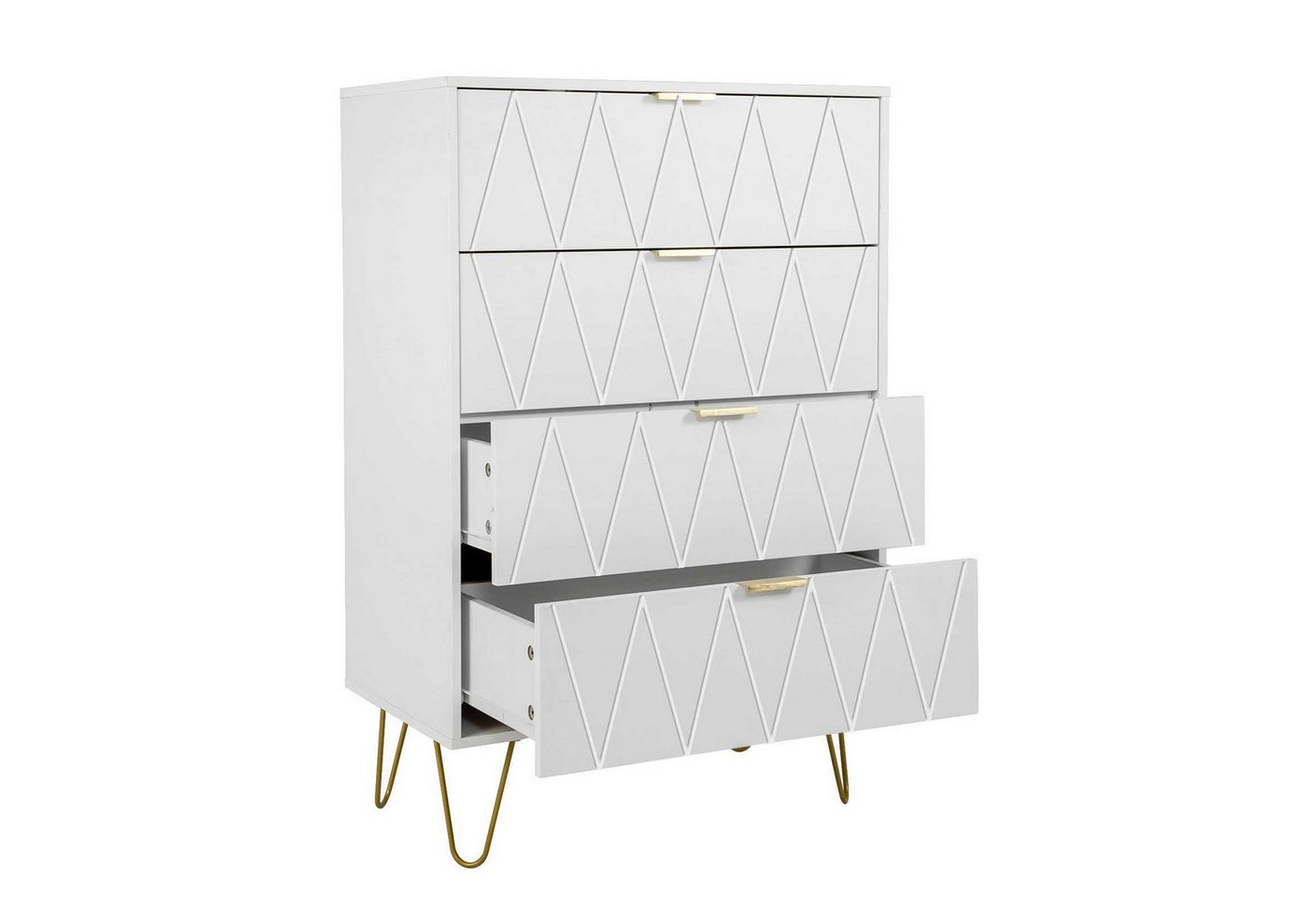 UEV Kommode mit 4 Schubladen, Sideboard für Schlafzimmer,Wohnzimmer (60 x 34 x 91 cm), Breite 60cm von UEV