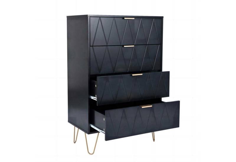 UEV Kommode mit 4 Schubladen, Sideboard für Schlafzimmer,Wohnzimmer (Mehrzweckschrank aus Holz, 60 x 34 x 91 cm), Aufbewahrungskommode, Schrank für Wohnzimmer,Schlafzimmer,Flur von UEV