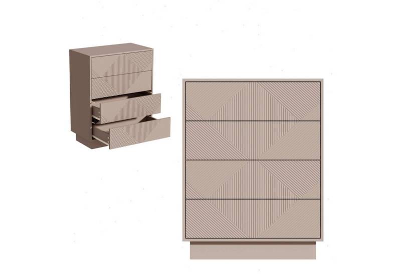 UEV Kommode mit 4 Schublanden, Sideboard, Schubladenschrank, Schmal kommode (Sideboard für Wohnzimmer Schlafzimmer Büro Flur, Mehrzweckschrank aus Holz Beistellschrank allzweckschrank), Drucköffner/ Push to open Schubladen Aufbewahrungskommode von UEV