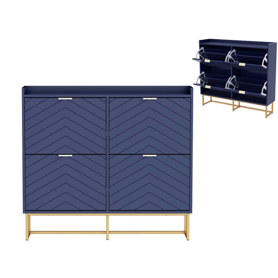 UEV Schuhschrank mit 4 Klappen, Schuhkipper Schmal, Schuhregal mit Metallfüße (Schuhkommode,Anti-Kipp-Vorrichtung für Eingangsbereich, 100 x 24,2 x 91cm Modern Schuhaufbewahrung mit Oberplatte Platzsparend) trennwände verstellbar und abnehmbar für verschiedene Schuhtypen UEV Schuhschrank mit 4 Klappen, Schuhkipper Schmal, Schuhregal mit Metallfüße (Schuhkommode,Anti-Kipp-Vorrichtung für Eingangsbereich, 100 x 24,2 x 91cm Modern Schuhaufbewahrung mit Oberplatte Platzsparend) trennwände verstellbar und abnehmbar für verschiedene Schuhtypen von UEV